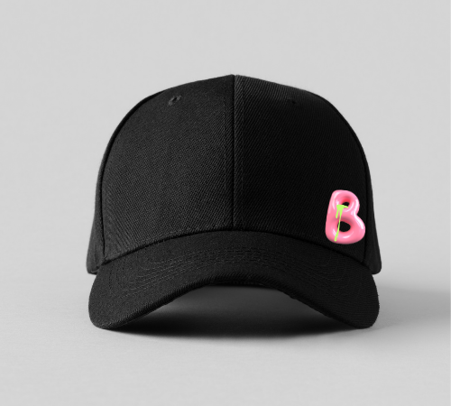 Cap front with dripping B