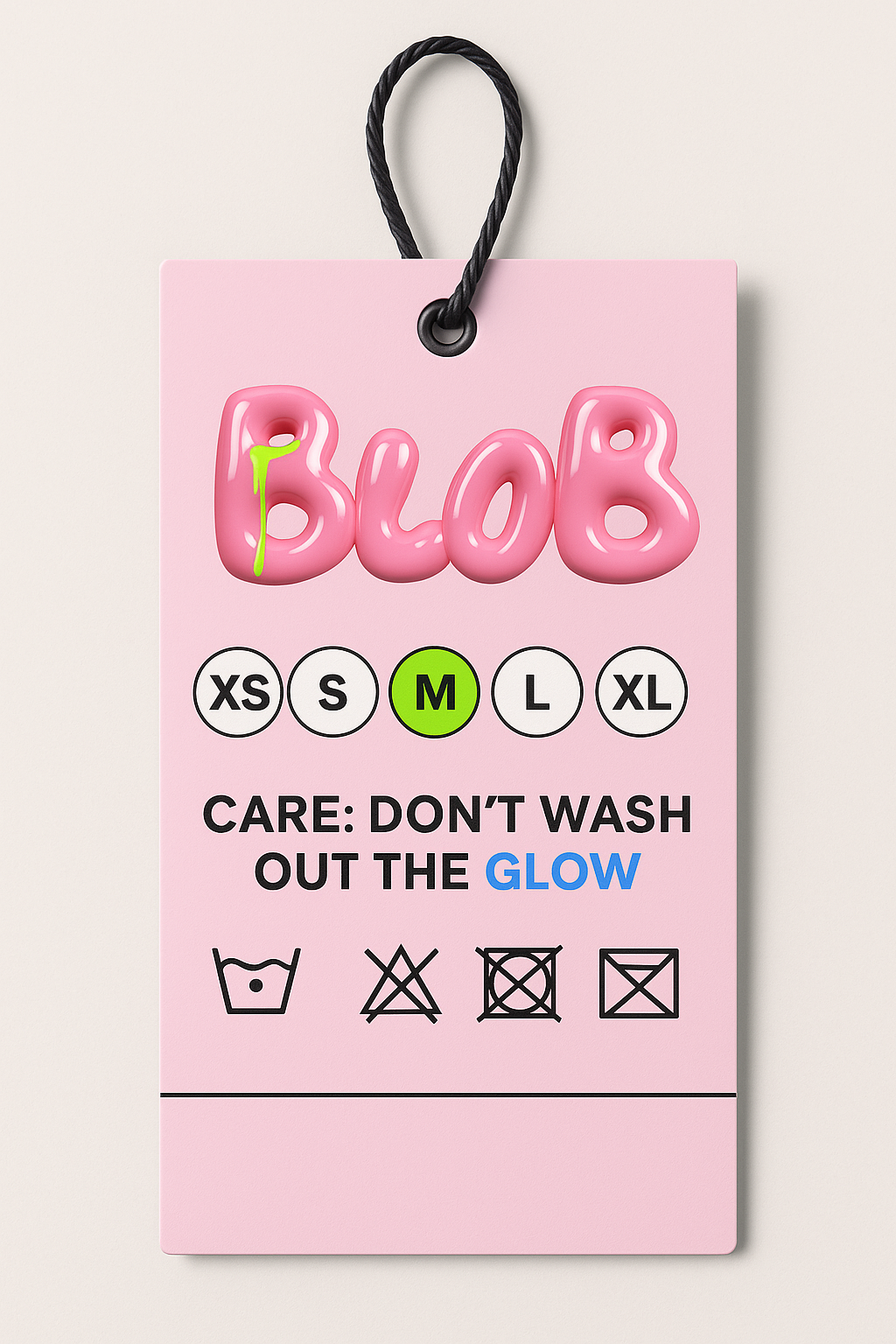 Clothing tag with neon system